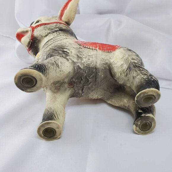 Vintage The Sun Rubber Company Donkey Toy 1961 Marble Rollers Head Turns - Picture 15 of 16